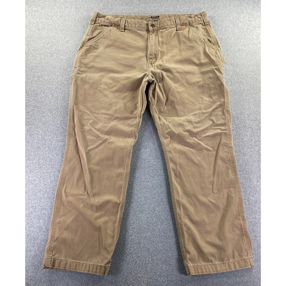 Carhartt Pants Mens 40x30 Brown Relaxed Fit Twill Utility Work Pant BN0324-M